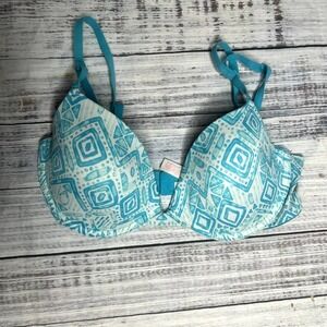 Pink Victoria's Secret Blue Underwire Wear Everywhere Demi Bra 32D